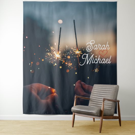 Sparkler Wedding Backdrop Wandkleed (In situ)