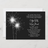 ("Sparkler Wedding Invitation") (zwart) Kaart (Voorkant)
