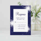 Sparkler Wedding RSVP (blauw) (Staand voorkant)