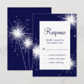 Sparkler Wedding RSVP (blauw) (Voorkant / Achterkant)