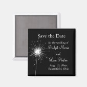 Sparkler Wedding Save the Date (zwart) Magneet (Voorkant / Achterkant)