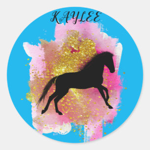 SPARKLERENDE HORSE STICKERS GEPERSONALISEERD