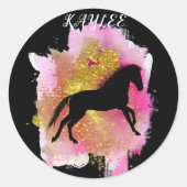 SPARKLERENDE HORSE STICKERS GEPERSONALISEERD (Voorkant)