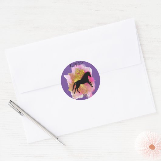 SPARKLERENDE HORSE STICKERS GEPERSONALISEERD (Envelop)