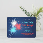 Sparklers 4th of Juli Uitnodigingen van de Partij (Staand voorkant)
