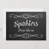 "Sparklers" Chalkboard Wedding Sign Kaart (Voorkant)
