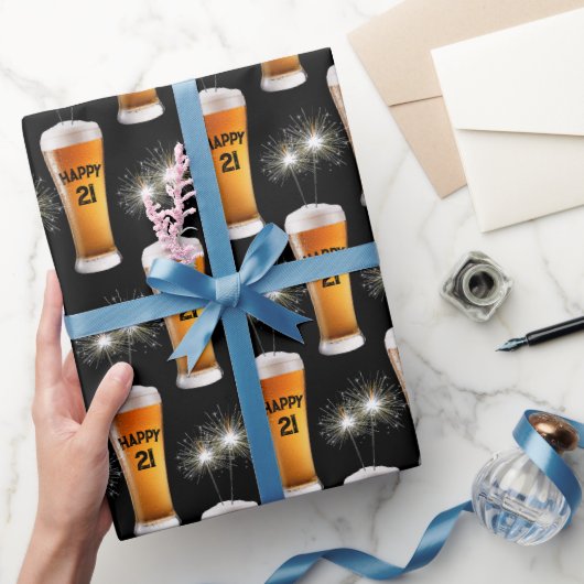 Sparklers in 21-jarige bier cadeaupapier (Geschenken)