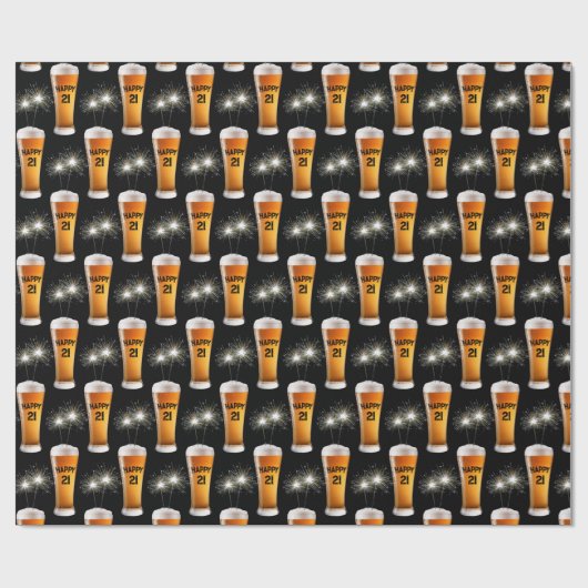 Sparklers in 21-jarige bier cadeaupapier (Vlak)
