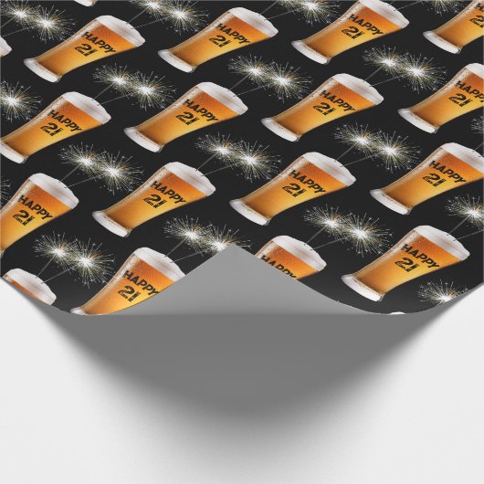 Sparklers in 21-jarige bier cadeaupapier (Hoek)