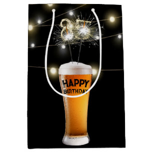 Sparklers in 85e verjaardag bier medium cadeauzakje