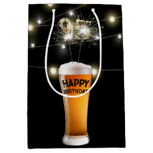 Sparklers in 95th Birthday Beer Glass Medium Cadeauzakje