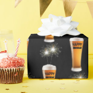 Sparklers in Birthday Beer Glass Cadeaupapier