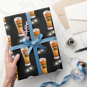 Sparklers in de 40e verjaardag van bier cadeaupapier