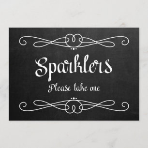 "Sparklers" Krijtbord Huwelijksbord Kaart