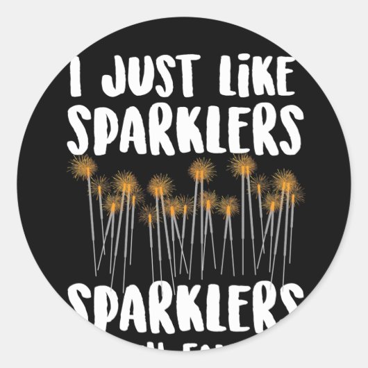 Sparklers Mijn Favoriet 4 juli Vuurwerk Ronde Sticker (Voorkant)
