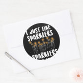 Sparklers Mijn Favoriet 4 juli Vuurwerk Ronde Sticker (Envelop)