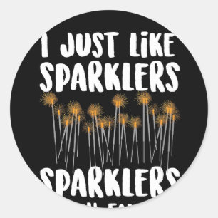 Sparklers Mijn Favoriet 4 juli Vuurwerk Ronde Sticker