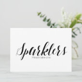 "Sparklers Neem een" bruiloft-teken Kaart (Staand voorkant)