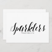 "Sparklers Neem een" bruiloft-teken Kaart (Voorkant / Achterkant)