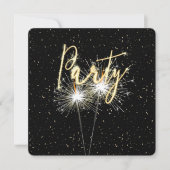Sparklers op Black Jubileum Party Kaart (Voorkant)