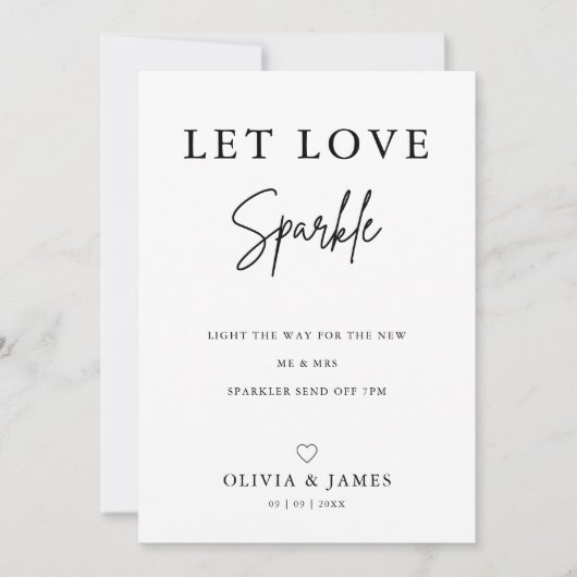 Sparklers Sign, Wedding Send Off Sign, Kaart (Voorkant)