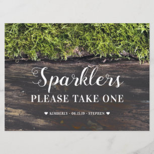 Sparklers Teken Rustieke Trouwtafel Kaart