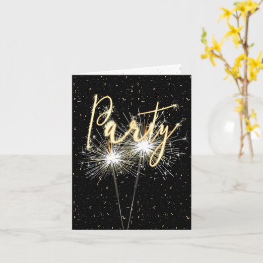 Sparklers van de Partij van de Jubileum nodigen ui Kaart (Gele Bloem)