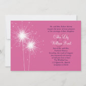 Sparklers Wedding Invitation (roze) Kaart (Voorkant)