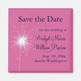 Sparklers Wedding sparen de Magnet Datum (roze)