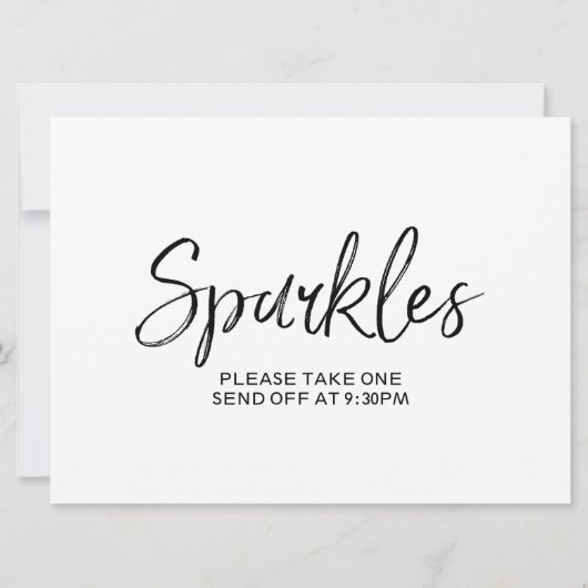 "Sparkles" Afscheid  Stijlvolle handgeschreven bor Kaart (Voorkant)