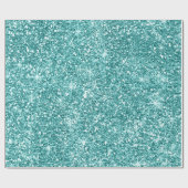 Sparkles - Blauwgroen 1 Faux Glitter Cadeaupapier (Vlak)