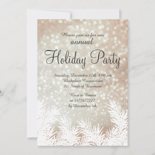 Sparkles bokee winter denbomen corporate vakantion kaart (Voorkant)
