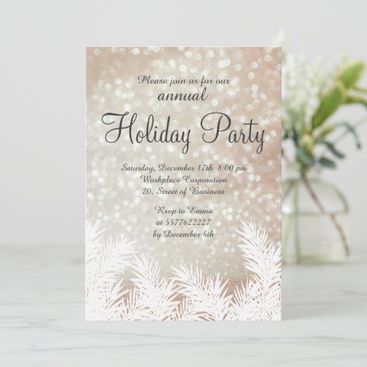 Sparkles bokee winter denbomen corporate vakantion kaart (Staand voorkant)