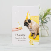 Sparkles Custom Pet Foto Birthday Bedankt (Staand voorkant)