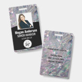 Sparkles Cute Employee Photo ID Badge (Voor- en achterkant)