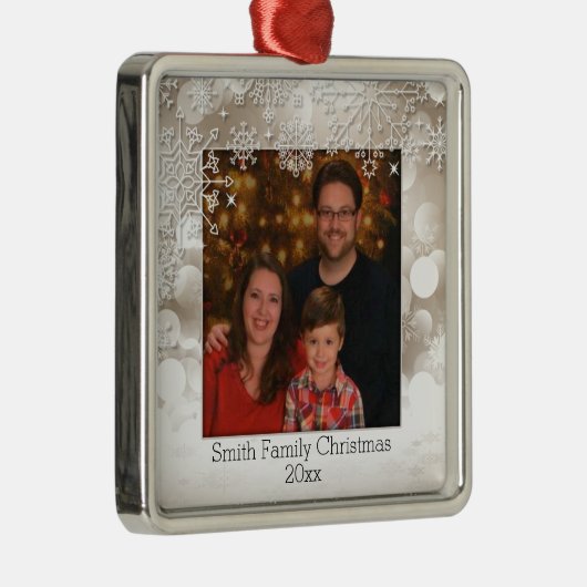 Sparkles en Sneeuwvlokken Foto Ornament (Rechts)