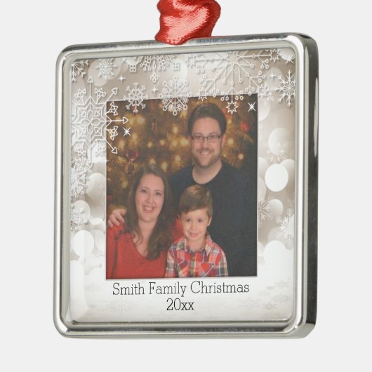 Sparkles en Sneeuwvlokken Foto Ornament (Links)