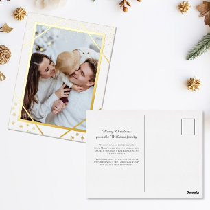 Sparkles en sneeuwvlokken Kerstfoto Folie Feestdagen Briefkaart