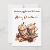 Sparkles, Giggles, and Hot Cocoa: Merry Christmas Kaart (Voorkant)