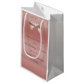 Sparkles & Glamor, Roos Gold Birthday Party Klein Cadeauzakje (Voorkant Gekanteld)