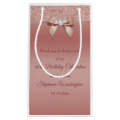 Sparkles & Glamor, Roos Gold Birthday Party Klein Cadeauzakje (Voorkant)