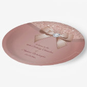 Sparkles & Glamor, Roos Gold Birthday Party Papieren Bordje (Gekanteld)