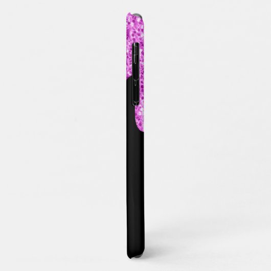 Sparkles Glitter roze zwart monogram Case-Mate iPhone Case (Achterkant/links)