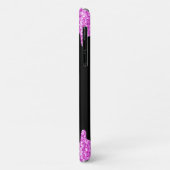 Sparkles Glitter roze zwart monogram Case-Mate iPhone Case (Achterkant/links)
