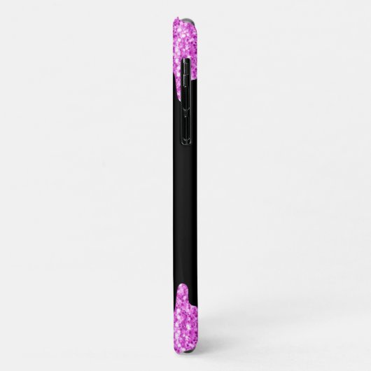 Sparkles Glitter roze zwart monogram Case-Mate iPhone Case (Achterkant/links)