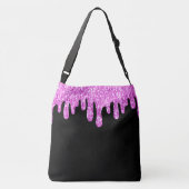 Sparkles Glitter roze zwart monogram Crossbody Tas (Achterkant)