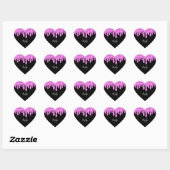 Sparkles Glitter roze zwart monogram Hart Sticker (Vel)