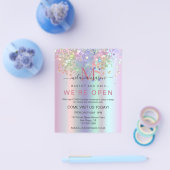 Sparkles Holografische Glitter Elegante Promotie Flyer (Enkel)