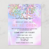Sparkles Holographic Glitter Elegant Makeup Artist Flyer (Achterkant)