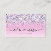 Sparkles Holographic Paars Glitter Makeup Artist Visitekaartje (Voorkant)
